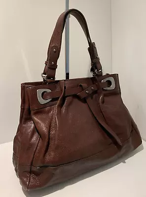 £215 • Buy Max Mara Textured Leather Shoulder Bag VGC Handbag Brown Tote Slouch Large