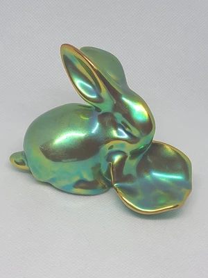 $65.88 • Buy Vintage Zsolnay Eosin Signed Iridescent Rabbit Bunny  Figurine Hungary