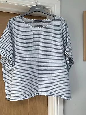 Marks And Spencer Linen Striped Blouse Size 20 • £6