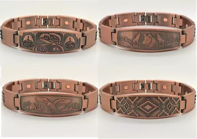 Native American Copper Magnetic Link Bracelet - Artisan Arthritis Pain Bracelet • $13.50