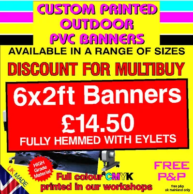 PVC Banners Outdoor Heavy Duty Custom Printed Advertising Shop Banner • £17