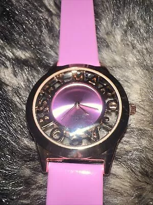 NEW Marc Jacobs Pink Women’s Watch Gold Tone Clear Bezel With Gold Lettering • $34