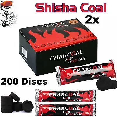 200 Discs Hookah Shisha Coal Huka Pipe Tablets Flame Lite Bakhoor Incense Burner • £13