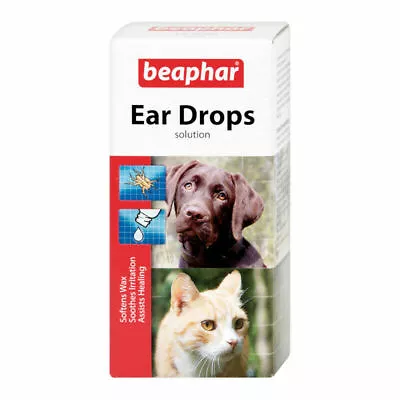 Ear Drops Dogs & Cats Soothes Healing Removes Wax & Kills Mites 15ml • £6.75