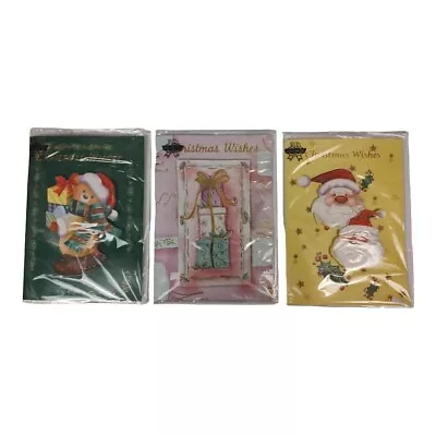 3 Pack  Musical 3D Christmas New Years Cards Lights Up Plays Xmas Jingles • $19.99