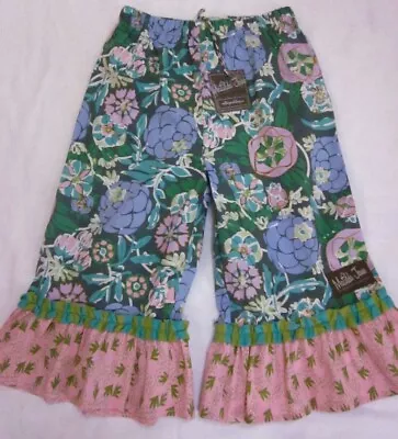 NWT MATILDA JANE House Of Clouds HOC Robin Ruffles Pants Green Flower Print 6 • $55