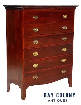19th C Antique Cherry 6 Drawer Hepplewhite Dresser / Tall Chest • $3250