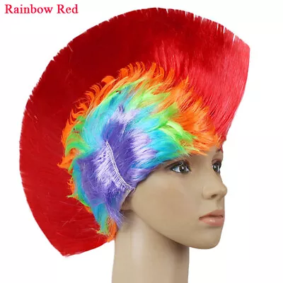 All Ages Mohawk Wig Mohican Funny Rock Fancy Dress Kids Party Costume Hair Hippy • £7.19