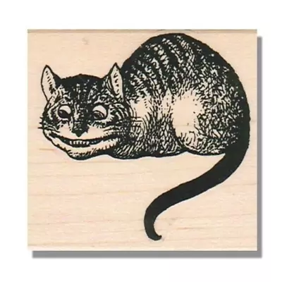 ALICE IN WONDERLAND Rubber Stamp CHESHIRE CAT Cat Stamp Mad Hatter Tea Party • $9.74