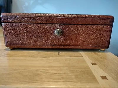 Stunning Sampson Mordan Antique Leather Jewellery Box. Mordan Lock & Key • £1.20