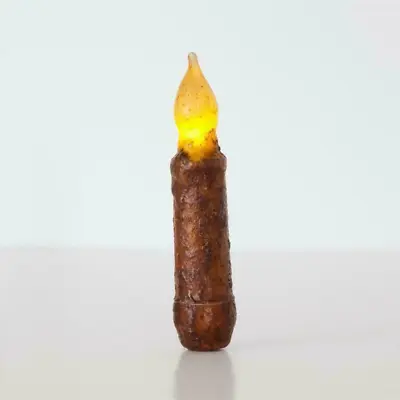 Primitive/Country 4  Battery Operated Mustard Taper Candle W/Timer • $8
