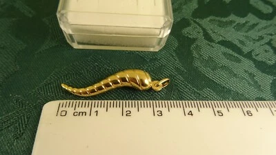 £52 • Buy Vintage Hollow 9ct Gold HORN OF PLENTY GOOD LUCK Charm 3.5cm Hm 1963 1.5Gr 49pp