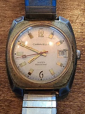 Vintage CARAVELLE 1970 Men's Watch Gold Tone • $39.99