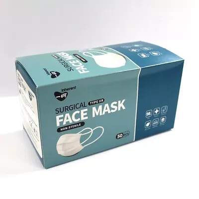 50x 3 PLY NON-STERILE FACE MASK BFE SURGICAL TYPE IIR BREATHABLE MOUTH COVER UK • £5.99