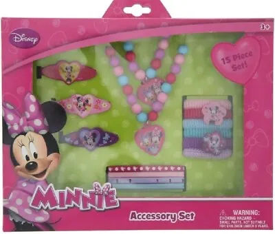 Disney Minnie Mouse 15pc Hair Accessory Kit BarrettesTerriesNeckties-Brand New • $11.99