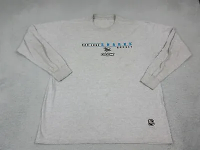VINTAGE San Jose Sharks Shirt Mens Adult Extra Large Gray Logo NHL Hockey CCM • $28.85