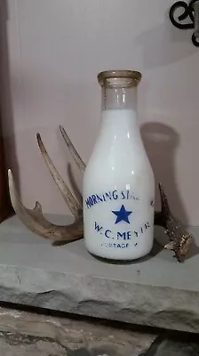 Vintage Morning Star Dairy W.C. Meyer Quart Milk Bottle Portage Wisconsin Rare • $7.99