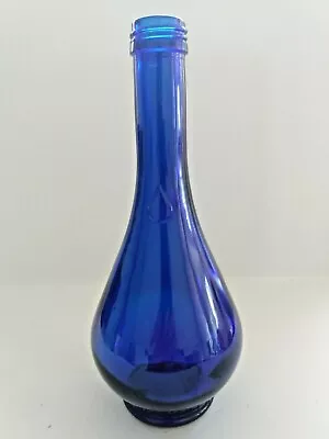 Cobalt Blue Glass Acqua Della Madonna Bottle Made In Italy 8 1/2  • $13.61