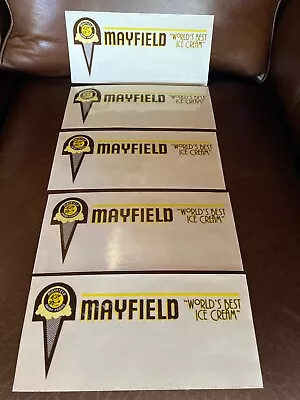 Vintage Mayfield Dairy Farms Advertising Sticker Signs  (Lot Of 5) • $24.95