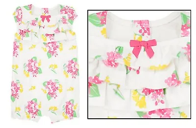 *SPRING DRESSY* NWT Gymboree Baby Girl Floral Ruffle Bubble Romper 3 6 12 18 Mos • $9.50