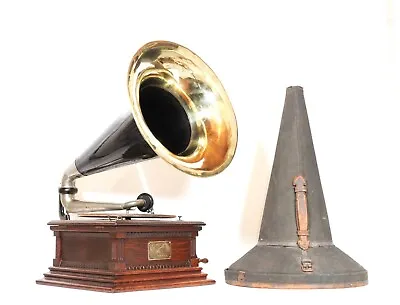 1903 Victor Monarch Phonograph W/Orig. Horn & Travel Case * No Replica Parts • $2500