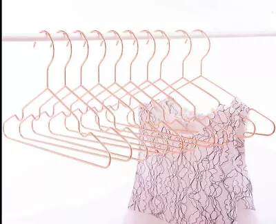 £8.99 • Buy 20 PACK Heavy Duty Rose Gold Metal Clothes Hangers Closet Space Saver 30.5 Cm UK