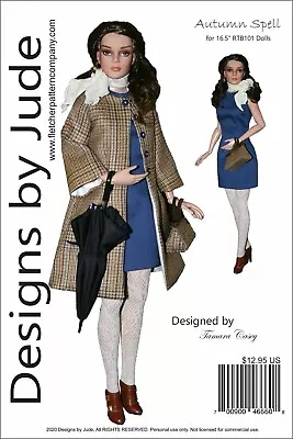 $21.54 • Buy Autumn Spell Doll Clothes Sewing Pattern RTB101 Grace Sydney Rayne Tonner