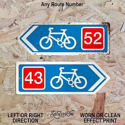Personalised NCR Metal Signs - Worn/Clean Look Cycle Route Sustrans Touring Path • £6.99