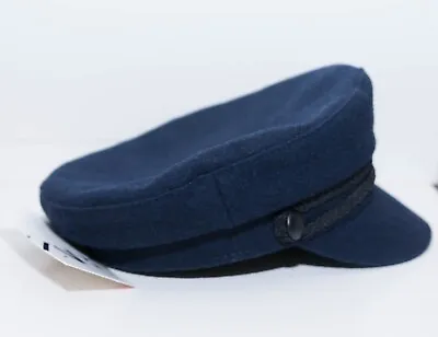 BNWT Zara Navy  Wool 47% Nautical Biker Boy Cap Hat Size S 55 Cm • £28