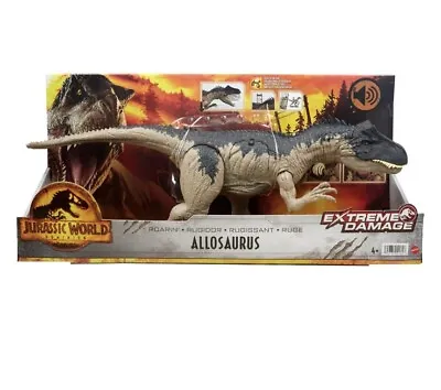 Jurassic World Dominion Extreme Damage Roarin' Allosaurus HFK06 Dinosaur Mattel • $19.90