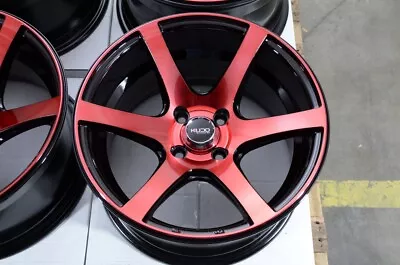 15x8 4x100 Wheels Rims Black Red Low Offset Honda Civic Miata Corolla Cooper (4) • $644