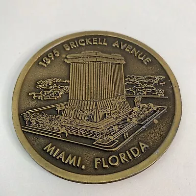 Intercontinental Bank 1981 Commemorative Medal Brickell Ave. Miami Florida Token • £32.30