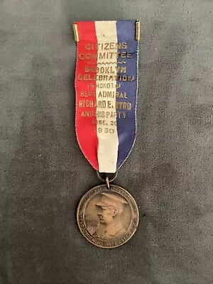 Lot #21 - MEDAL COMMITTEE Ribbon Pin N.Y. Celebration To Honor ADMIRAL BYRD 1930 • $9.95