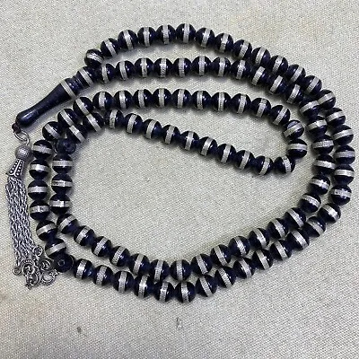 Islami Sofi 99 Prayer Beads Black Kuka Worry Beads Rosary Komboloi Masbaha مسبحة • $45