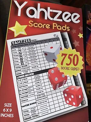 Yahtzee Score Pad Book - 750 Score Games In A 6x9 Pad Size  • $3.99