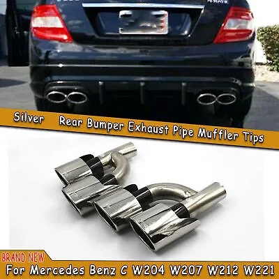 Rear Exhaust Pipe Muffler Tip For Mercedes Benz C W204 W207 W212 W221 Quad Out • $226.89