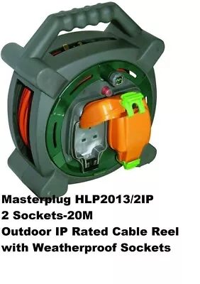 Masterplug 20m Outdoor IP Rated Cable Reel Weatherproof Sockets 13A Case Reel Uk • £52.99