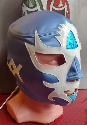 Mil Máscaras Mexican Profesional Mask In Sport Pet Light Blue And White Vinil. • $85