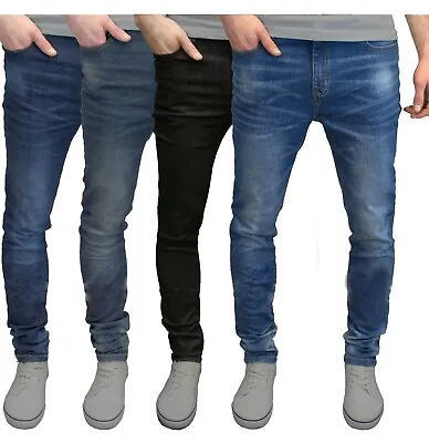 Mens Slim Fit Jeans Stretch Denim Pants Slim Skinny Casual Designer Jeans • $23.79