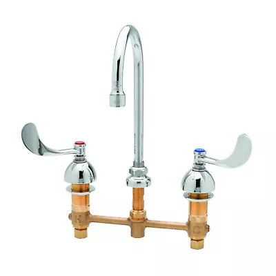 T&S Brass B-2866-05 Medical Lavatory Faucet 8  Centers Swivel/Rigid Gooseneck • $217.53