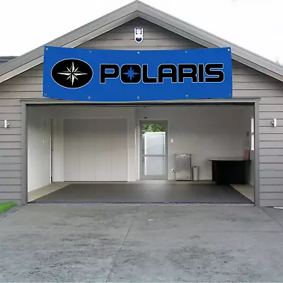 Polaris Snowmobile Banner 2x8 FT Racing Car Show Flags Garage Shop Wall Decor US • $14.97