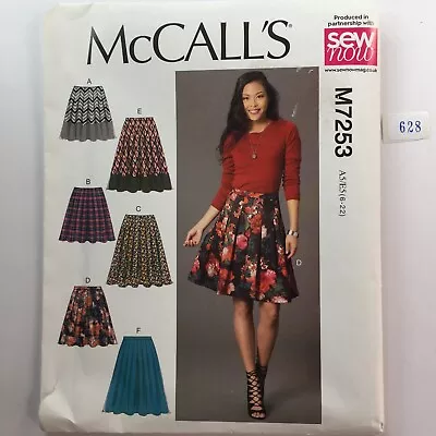 McCalls 7253 Wide A Line Pleated Waistband Skirt PLUS Ladies New Uncut Pattern • £9.50