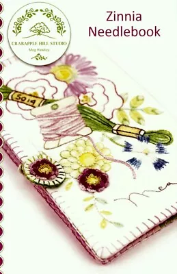 Zinnia Needlebook - Pattern By Meg Hawkey - Combines Embroidering And Coloring • $10