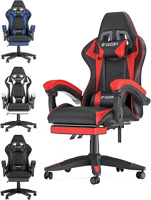 LUMBAR SUPPORT+FOOTREST Reclinable Gaming Chair Ergonomic Computer Swivel Seat • $98.99