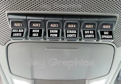 Custom Upfitter AUX Switch Decals Stickers  Fits: Ford F250 F350 Super Duty • $12
