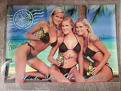 Vintage 1999 Mickey's Malt Liquor 19 X27  Poster Autographed By Dahm Triplets #2 • $150