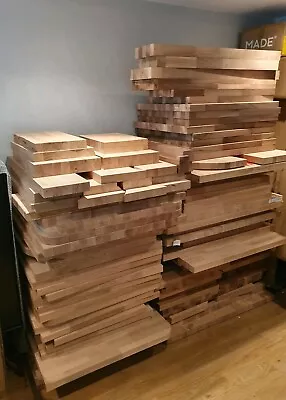 £1234 • Buy Solid Oak & Walnut Worktop Offcuts/Butcher's Block/Kitchen Island/Chopping Board
