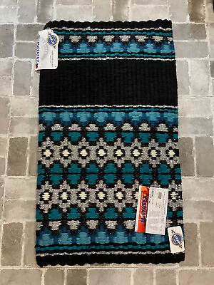 Mayatex STARLIGHT Saddle Blanket 40  X 34  TEal/TURQOUISE/BLACK/METALLIC SILVER • $89.95