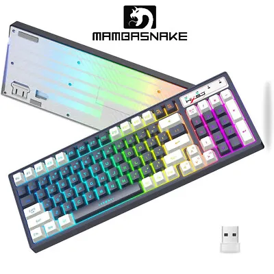 Wireless Gaming Keyboard RGB Backlit Rechargeable 2.4G 96 Keys Mechanical Feel • $44.99
