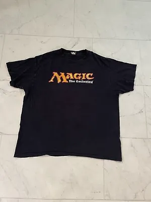 Magic The Gathering Mens Spellout 2006 Wizards The Coast T Shirt Black Size XL • $120